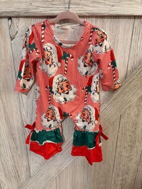 Holiday Santa Stripe Baby One-Piece Bodysuit - Red & Green